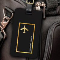 travel faux gold aeroplane customisable black