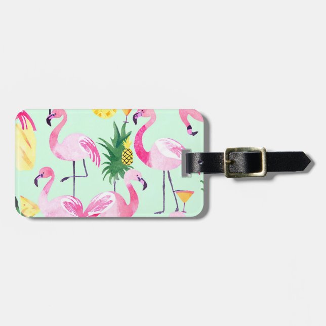 Travel Flamingo Luggage Tag (Front Horizontal)