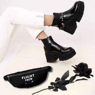 Travel Flight Crew Aeroplane Flying Vacation Black Bum Bags