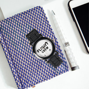 Travel Flight Crew Black Aeroplane Wanderlust  Watch