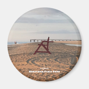 Travel Florida - Anastasia Red Beach Chair Magnet