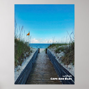 Travel   Florida - Warning Flag, Cape San Blas Poster
