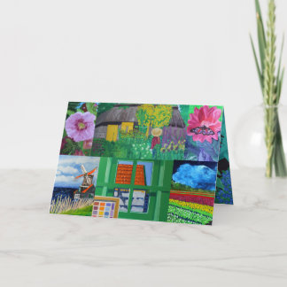 Travel  Flower Art Christmas Card