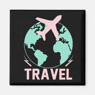 Travel fly feel free fridge magnet