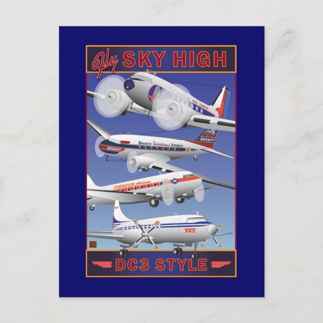 TRAVEL-Fly Sky High- Postcard (Front)