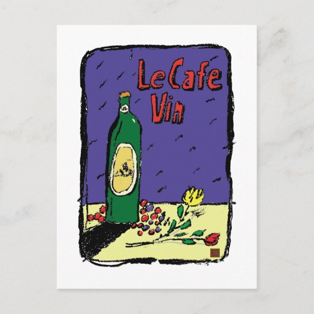 TRAVEL-France-LeCafe Vin- Postcard (Front)