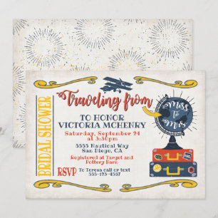 Travel From Miss to Mrs. Bridal Shower invitation