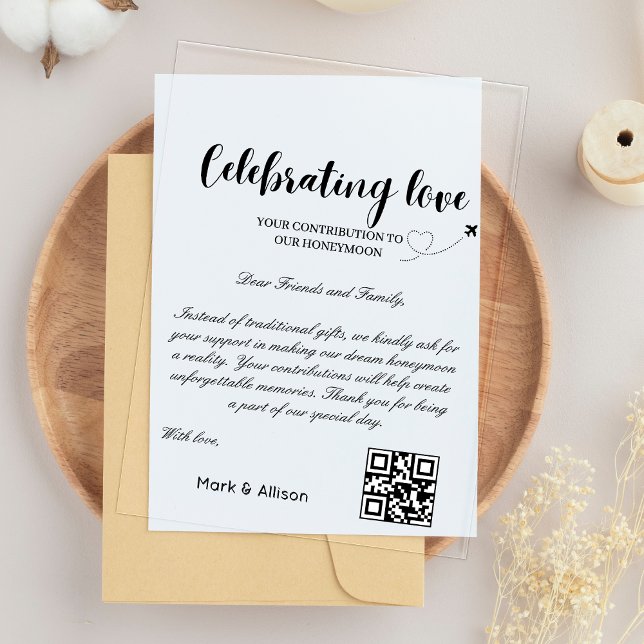 Travel Fund Request Qr Code Honeymoon Fund Acrylic Invitations (Travel Fund Request Qr Code Honeymoon Fund Acrylic Invitations)