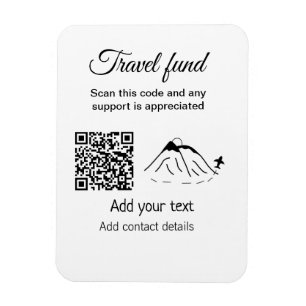 Travel fund vacation honeymoon donation add name magnet