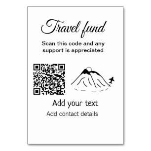 Travel fund vacation honeymoon donation add name  table number