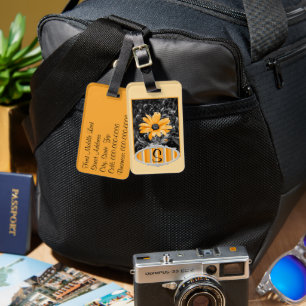 Travel Gear African Daisy Flower Monogram Luggage Tag