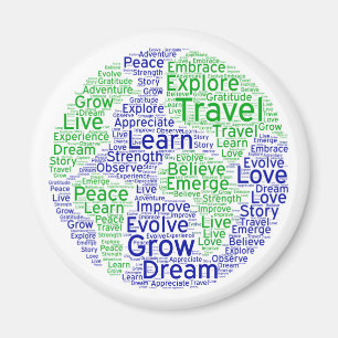 Travel globe magnet