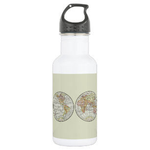 Travel Globe Map Earth 1916 World Atlas  532 Ml Water Bottle