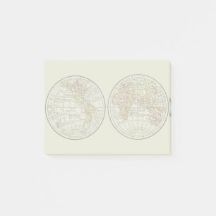Travel Globe Map Earth 1916 World Atlas Post-it Notes
