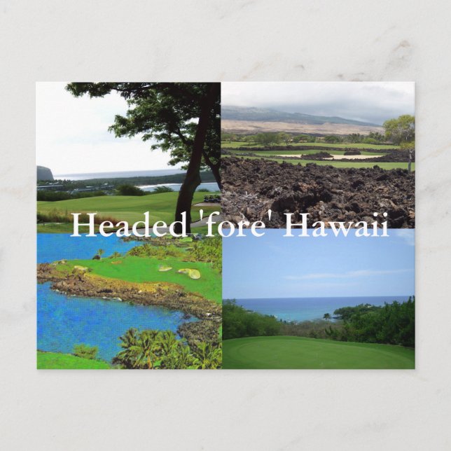 Travel Hawaii Fore Golf Postcard (Front)
