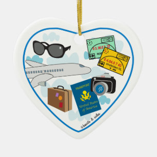 Travel Heart Ornament