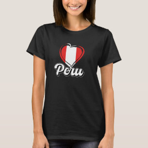 Travel Heritage Love Peruvian Flag Peru T-Shirt