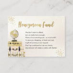 Travel Honeymoon Fund  Enclosure Card<br><div class="desc">Travel honeymoon fund enclosure card features watercolor stack of suitcases and globe.  A tasteful way to request the gift of cash to help fund the honeymoon.   This design coordinates with our Travelling from Miss to Mrs bridal shower invitation.</div>