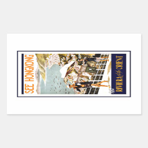 Travel Hong Kong Riviera Of The Orient Rectangular Sticker