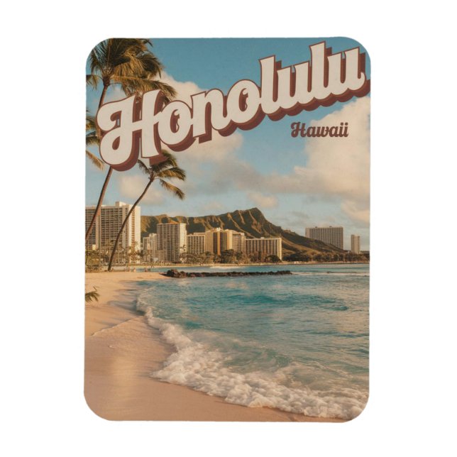 Travel Honululu, Hawaii tropical beach gifts Magnet (Vertical)