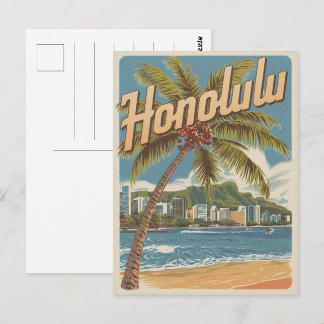 Travel Honululu, Hawaii tropical beach gifts Postcard (Front/Back)