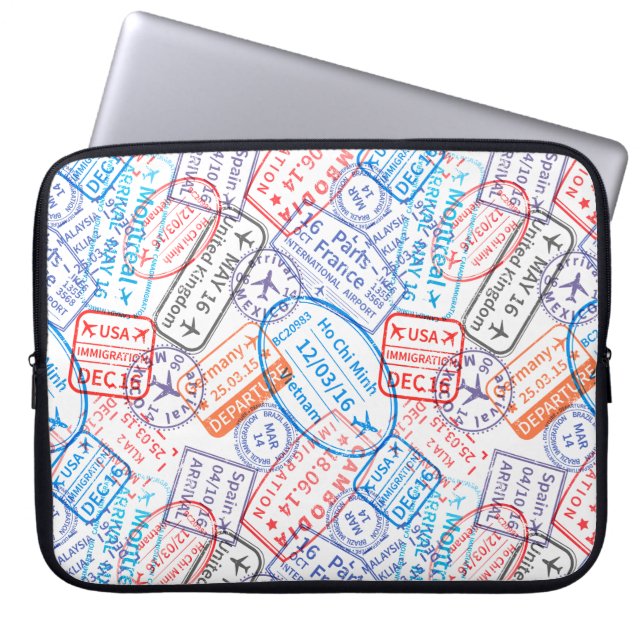 Travel icon laptop sleeve (Front)