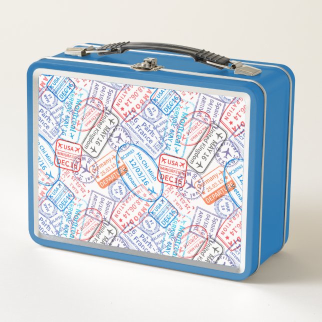 Travel icon metal lunch box (Front)