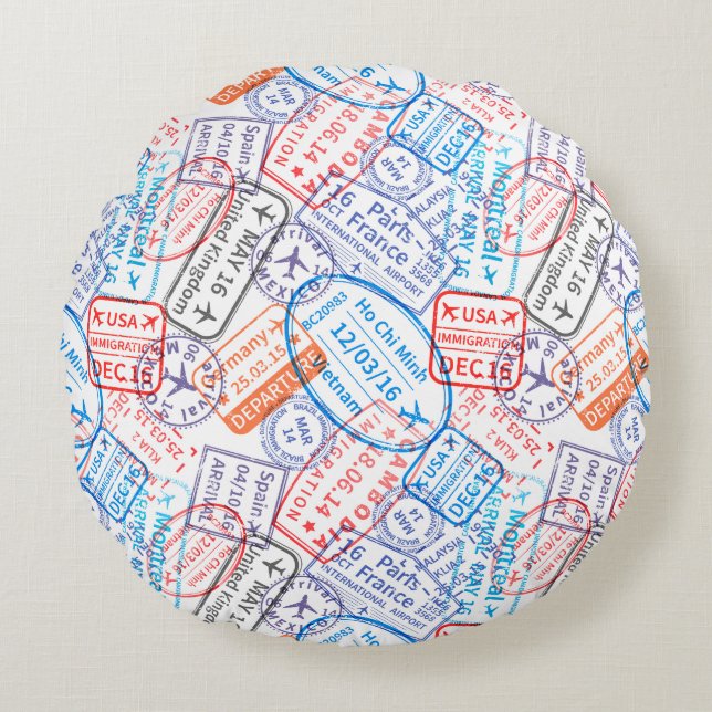 Travel icon round cushion (Front)