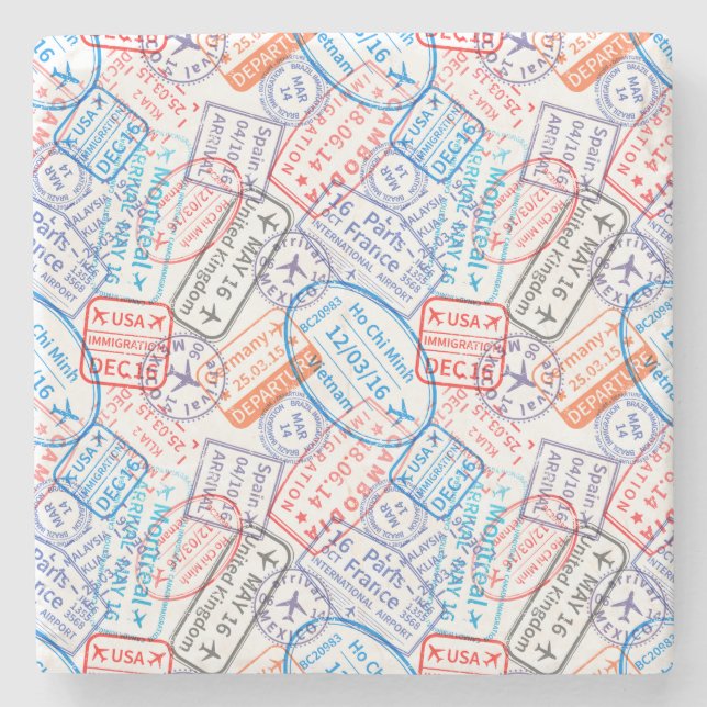 Travel icon stone coaster (Front)