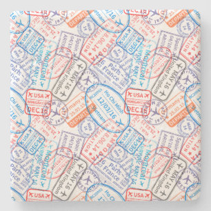 Travel icon stone coaster