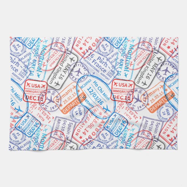 Travel icon tea towel (Horizontal)
