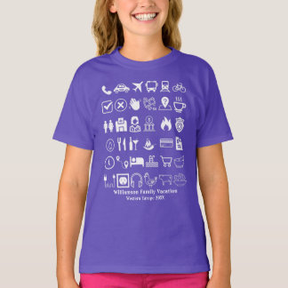 Travel Icons Visual Language Translation Vacation  T-Shirt