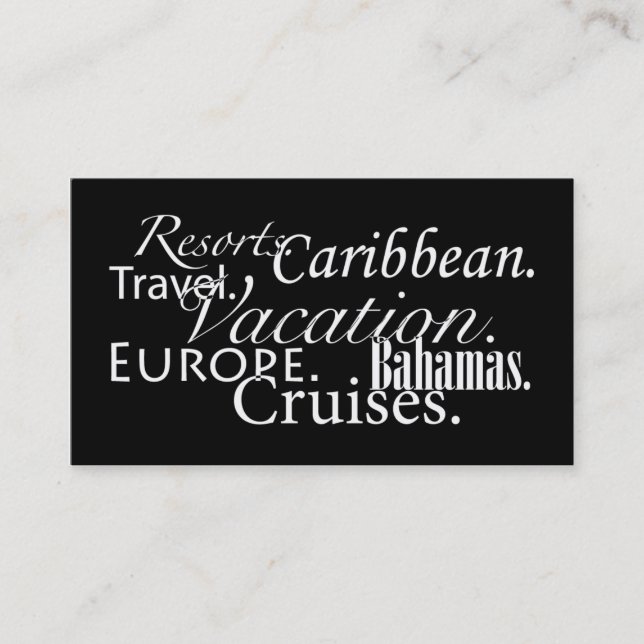 Travel in Blk/Wht Business Card (Front)