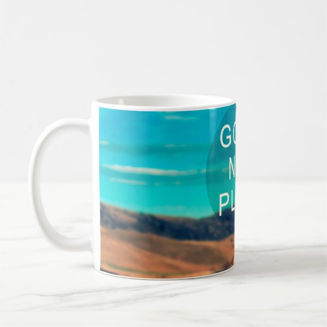 Travel inspiration quote - Go to new place. Retro  Coffee Mug (Left)