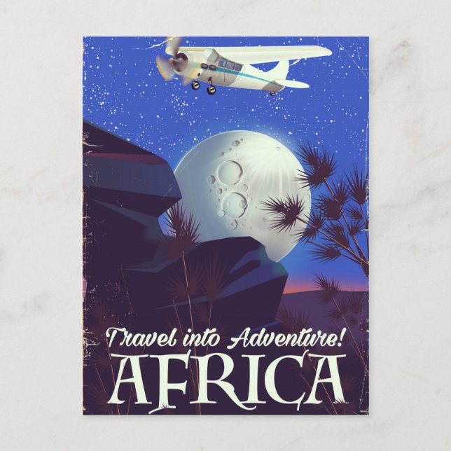Travel Into Adventure! Africa Postcard (Front)