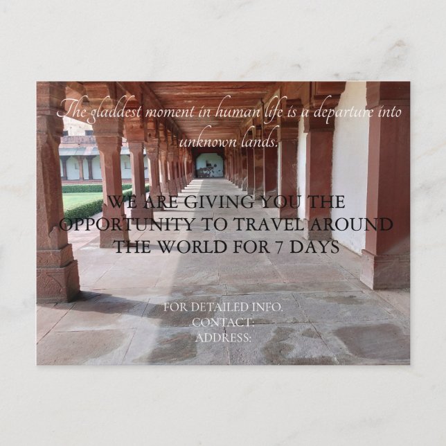 Travel Invite card (Front)