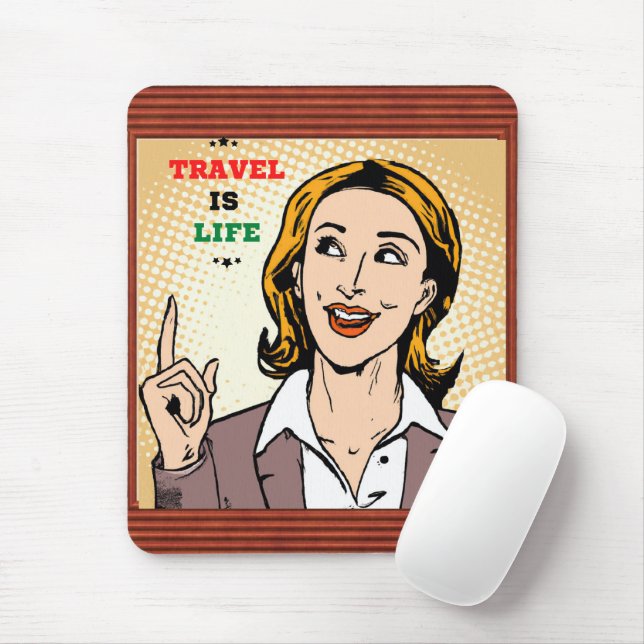 Travel Is Life Mousepad (With Mouse)