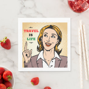 Travel Is Life Paper Napkin