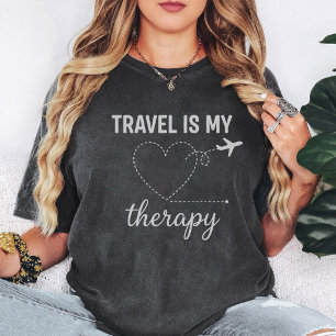 Travel is My Therapy Aeroplane Heart Wanderlust T-Shirt