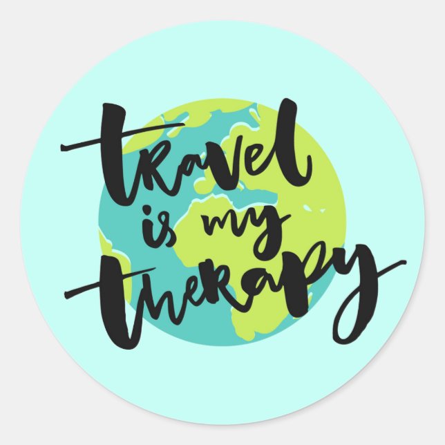 Travel is my Therapy Classic Round Sticker (Front)