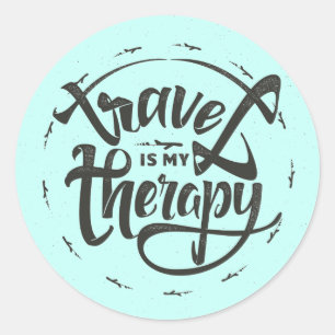 Travel Is My Therapy Classic Round Sticker