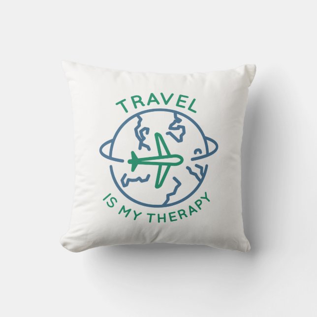 Travel Is My Therapy Cushion (Front)