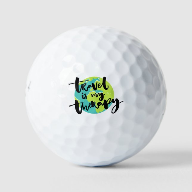 Travel is my Therapy Golf Balls (Front)