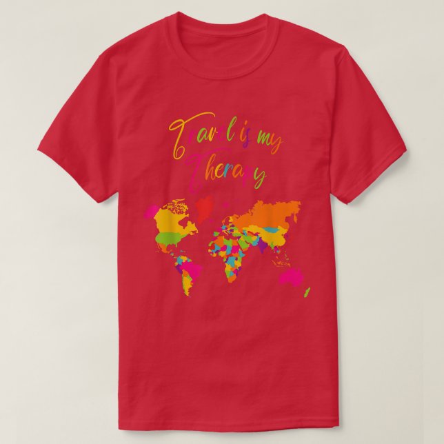 Travel Is My Therapy Statement  T-Shirt (Design Front)