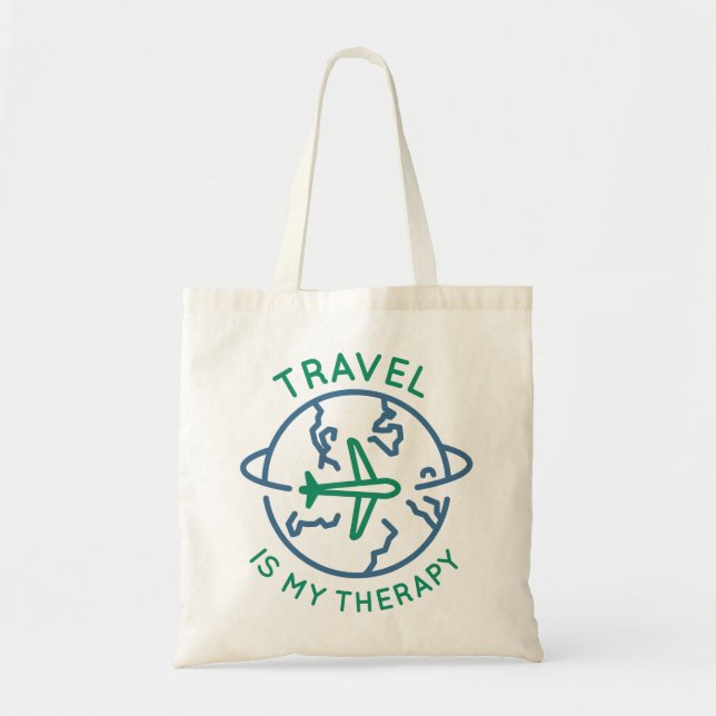 Travel Is My Therapy Tote Bag (Front)