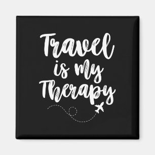 Travel is therapy funny traveller travelling lover magnet