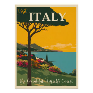 Travel Italy, art illustration, Poster