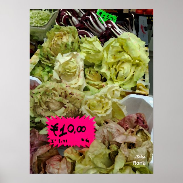 Travel Italy - Rome, Farmers' Market Poster (Front)