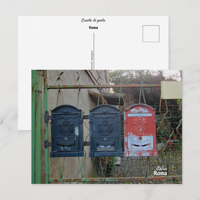 Travel | Italy - Rome Mailboxes Postcard (Front/Back)