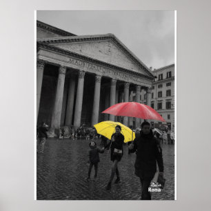 Travel   Italy - Rome, Rainy Day at the Pantheon Poster